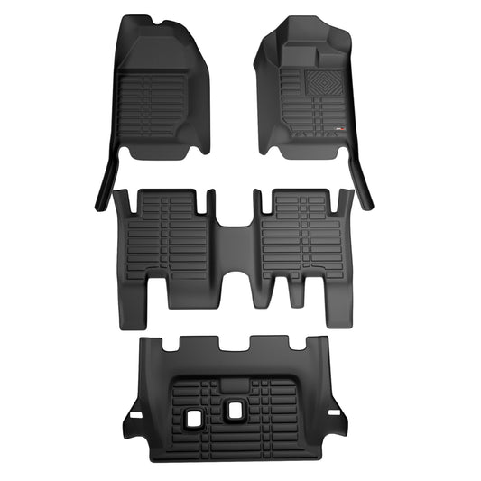 Sharkskin Custom-Fit Isuzu MU-X 3 Rows 2021–2025 All-Weather Floor Mats