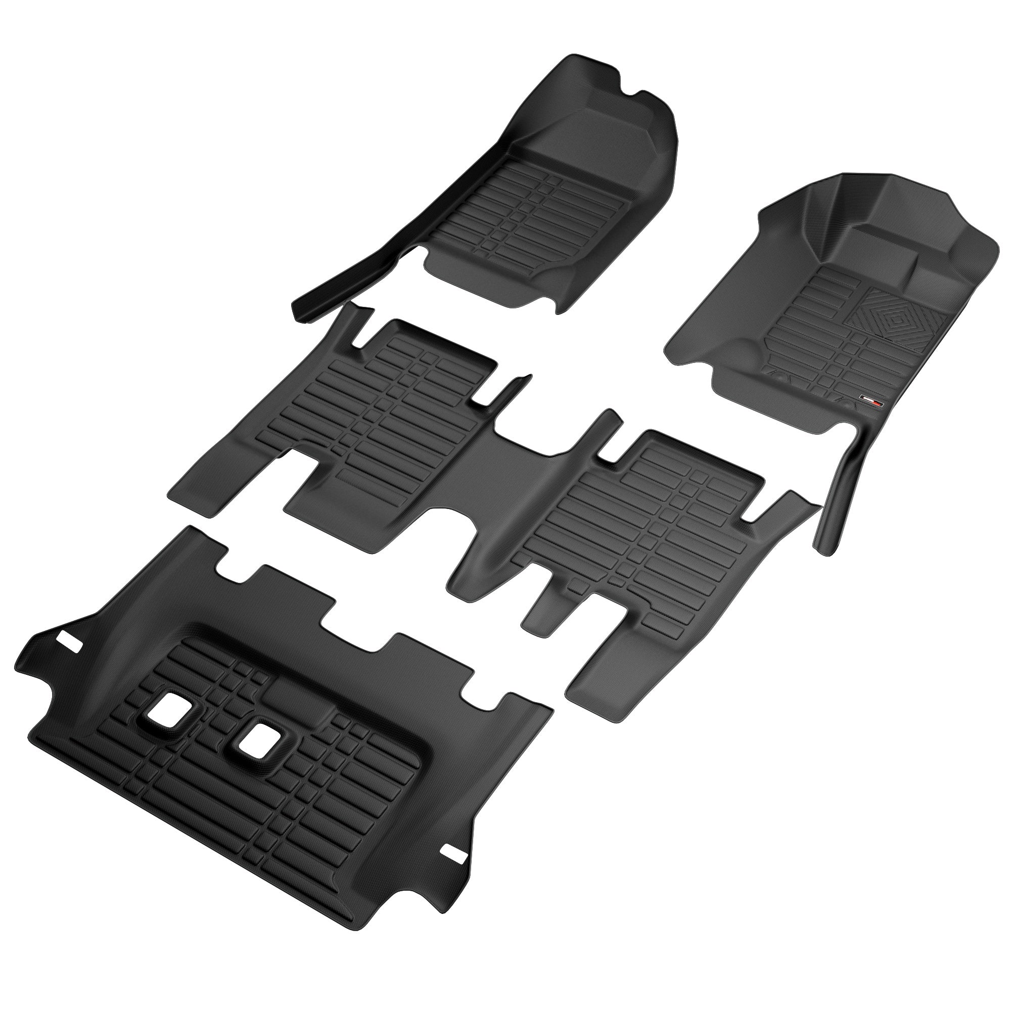 Sharkskin Custom-Fit Isuzu MU-X 3 Rows 2021–2025 All-Weather Floor Mats