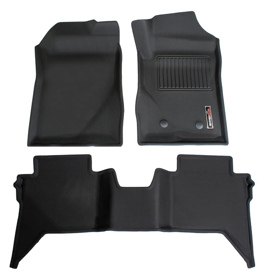 Sharkskin Custom-Fit Ford Ranger 2019–2023 3D TPE All-Weather Floor Mats