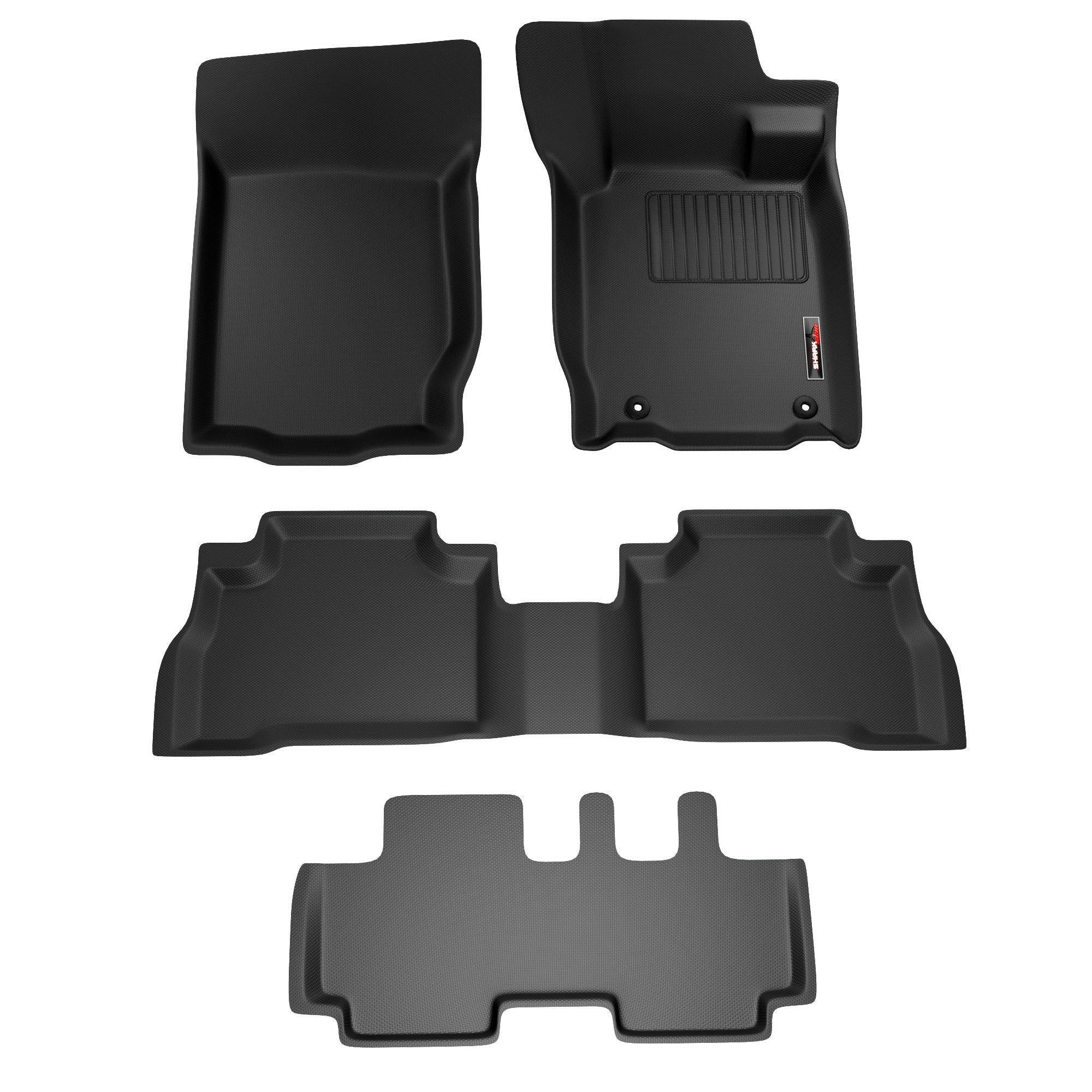 Sharkskin Custom-Fit Mitsubishi Pajero Sport 2016–2024 3D TPE All-Weather Floor Mats